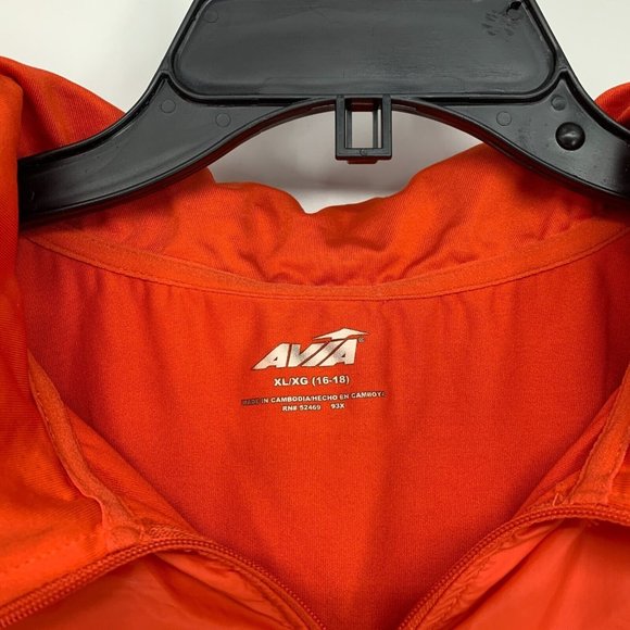Avia Jacket Orange Pullover Hooded 1/4 Zip Windbreaker Long Sleeve - Picture 4 of 12
